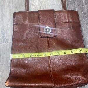 PELLE STUDIO Vintage Brown Leather Shoulder Bag Handbag Preowned Tote